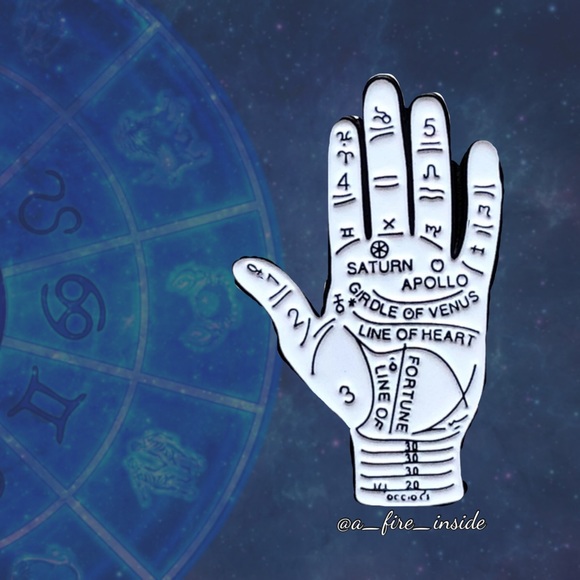 Jewelry - Palmistry Palm Reading Gypsy Hand Pin